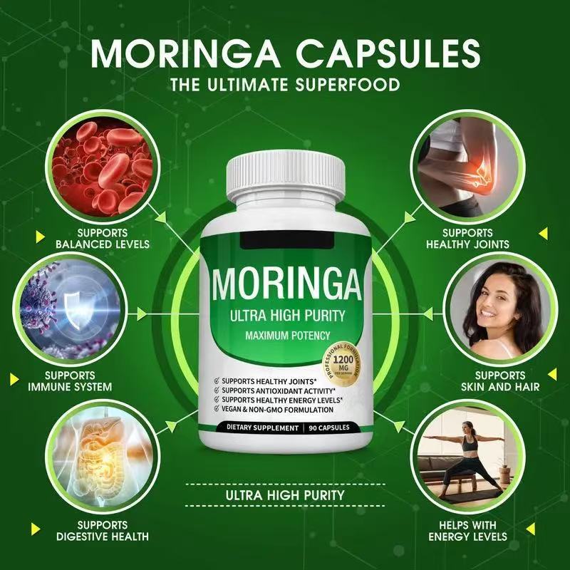 Moringa Capsules 90 Capsules Of Moringa Seed 1200mg