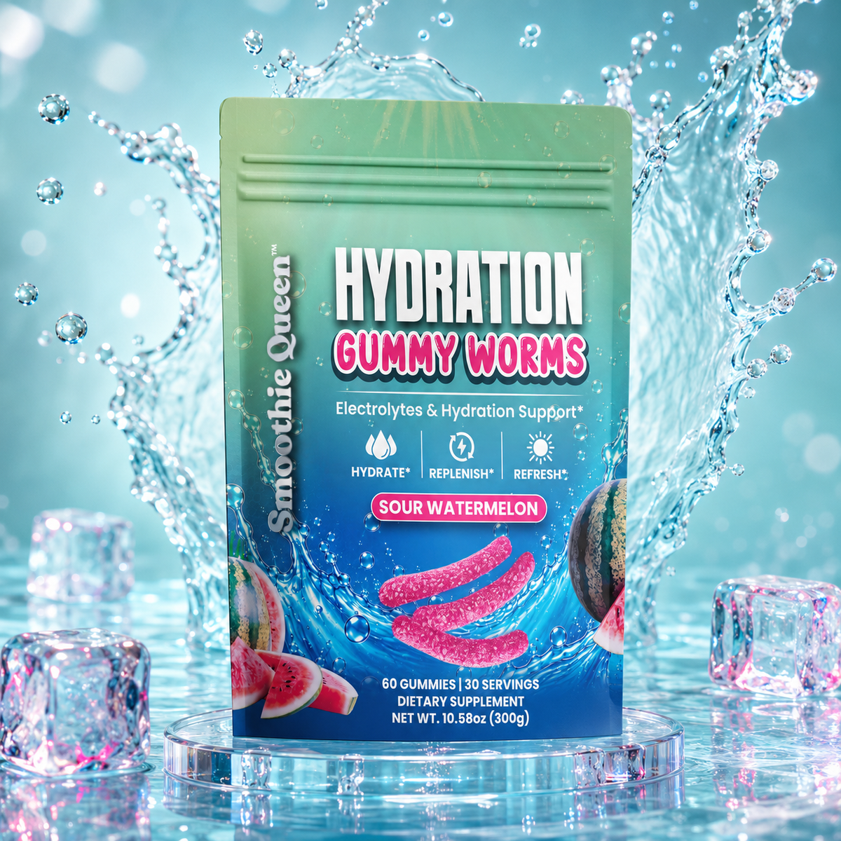 Hydration Gummy Worms - Sour Watermelon