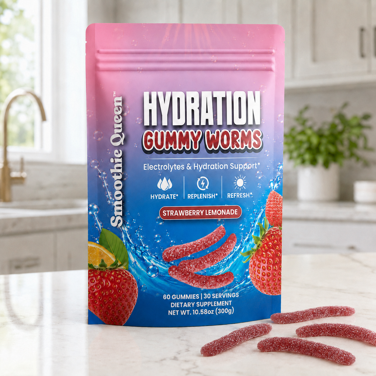 Hydration Gummy Worms - Strawberry Lemonade
