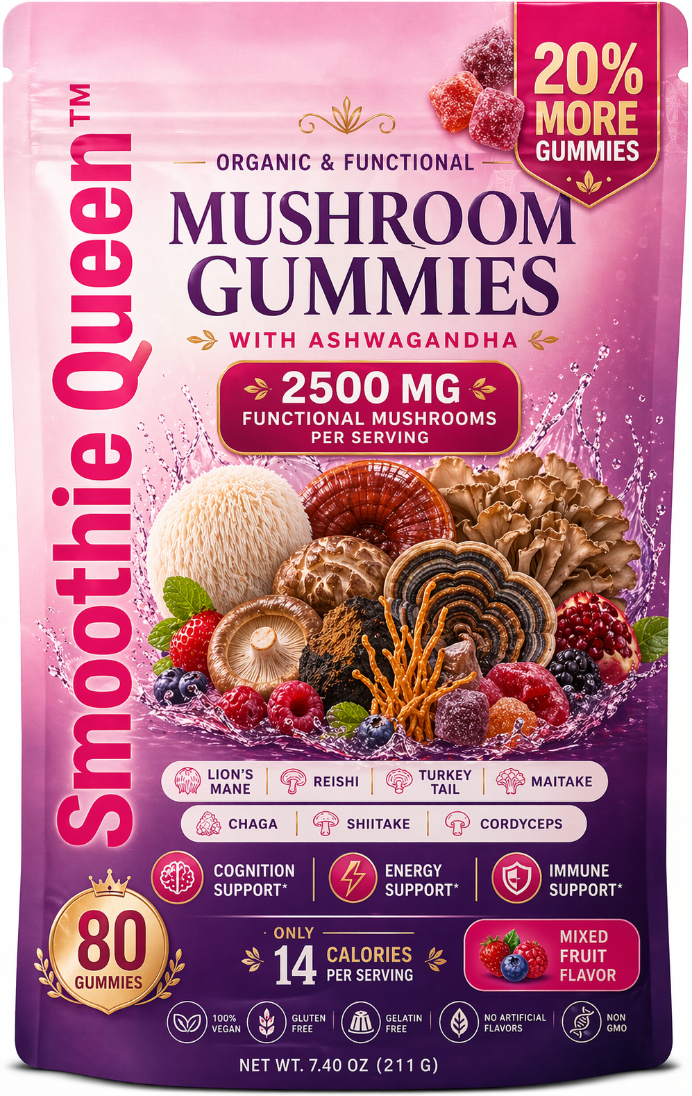Mushroom Gummies with Ashwagandha