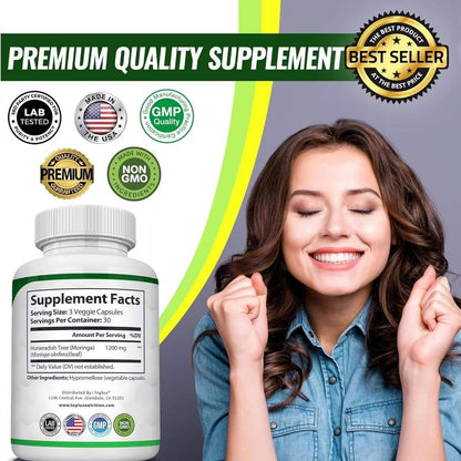 Moringa Capsules 90 Capsules Of Moringa Seed 1200mg